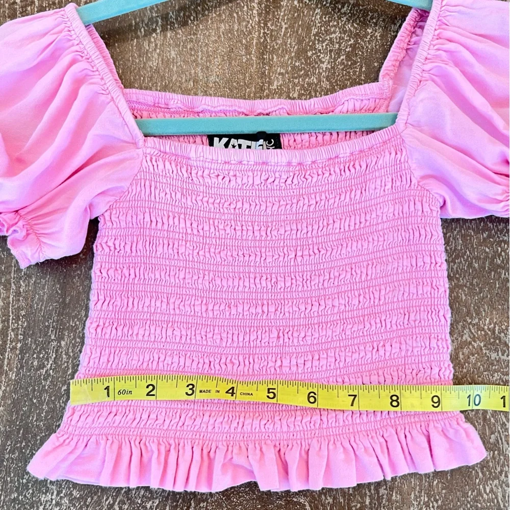Katie J NYC Marlee smock & puff sleeve Blouse - Picture 3 of 9